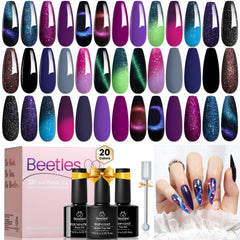 Beetles Cat Eye Gel Polish Set collection shows vibrant color options for nails