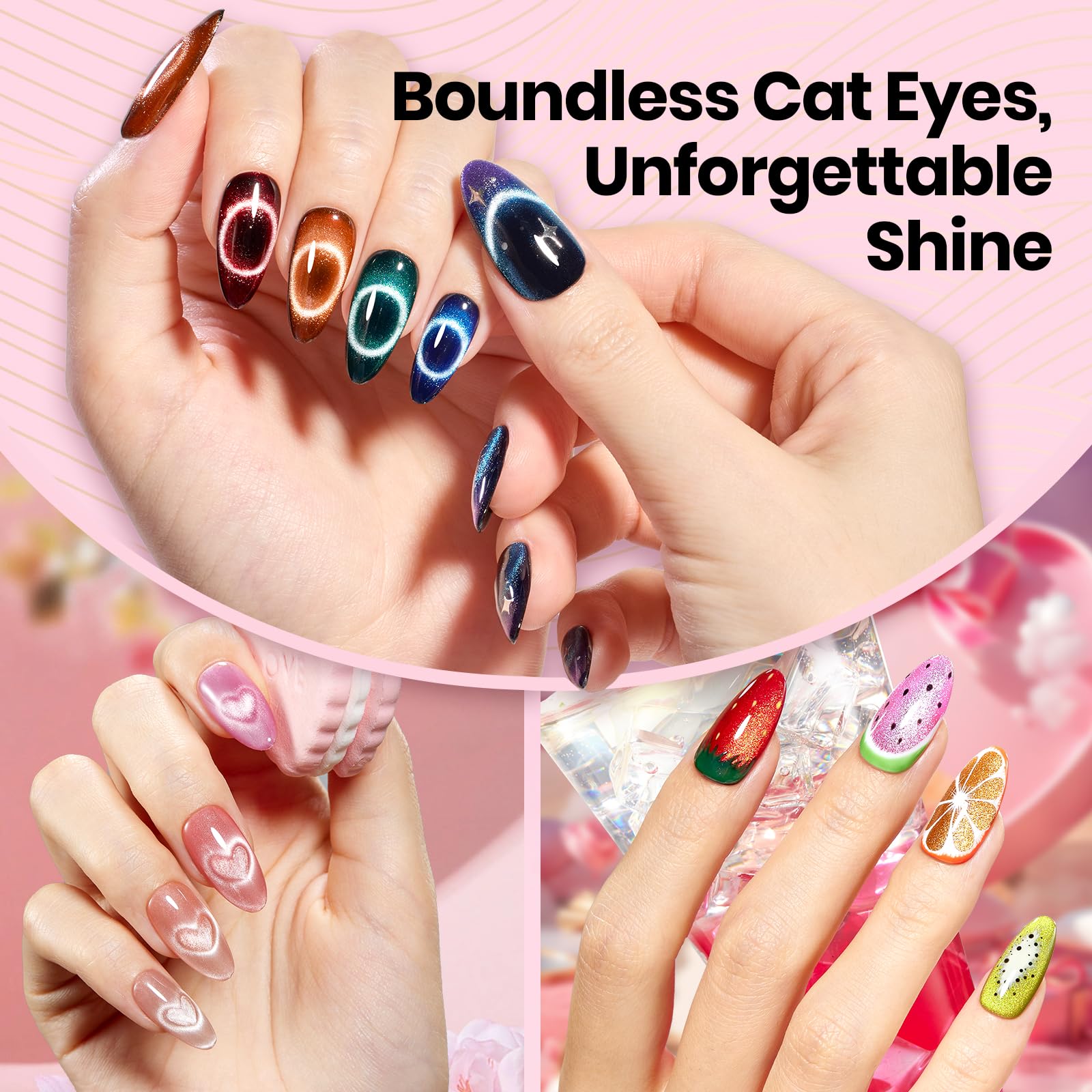 Beetles Cat Eye Nails Home Use for DIY manicures.