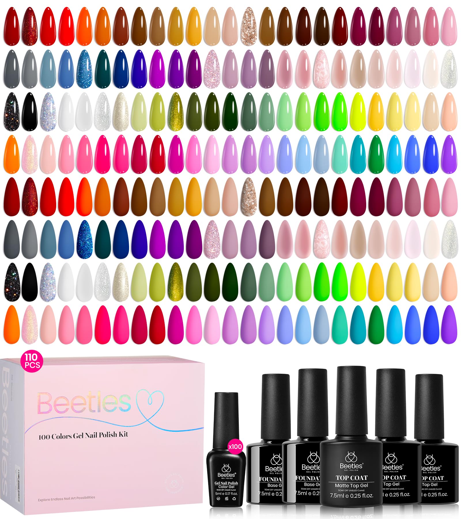 Beetles Gel Polish Chroma Dreams color swatches show vibrant 100 shades for versatile manicures