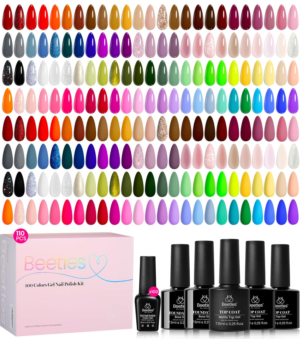 Beetles Gel Polish Chroma Dreams color swatches show vibrant 100 shades for versatile manicures
