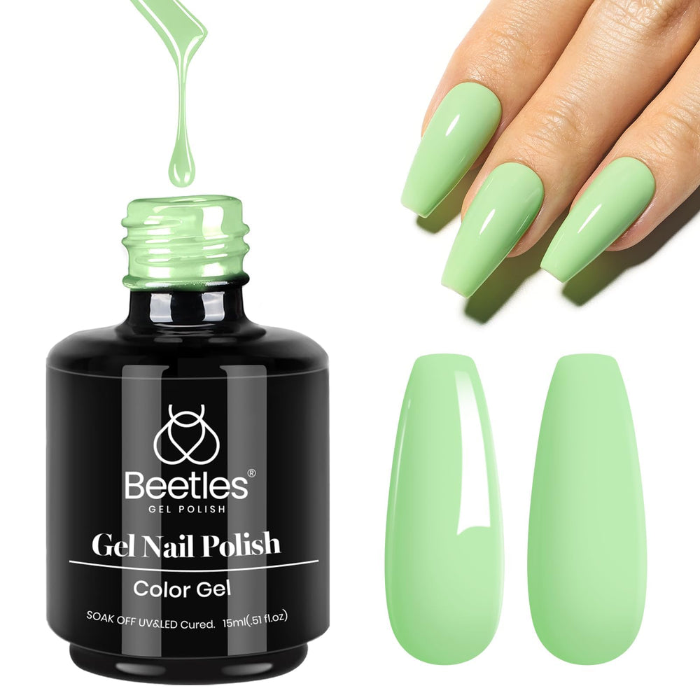 Beetles gel polish color number c335 mint-green shade