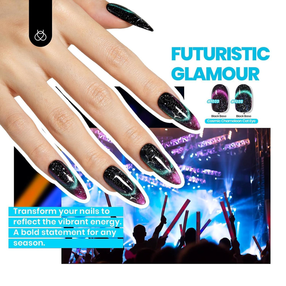 Beetles Cat Eye Gel Polish 36-color palette enables quick style changes.