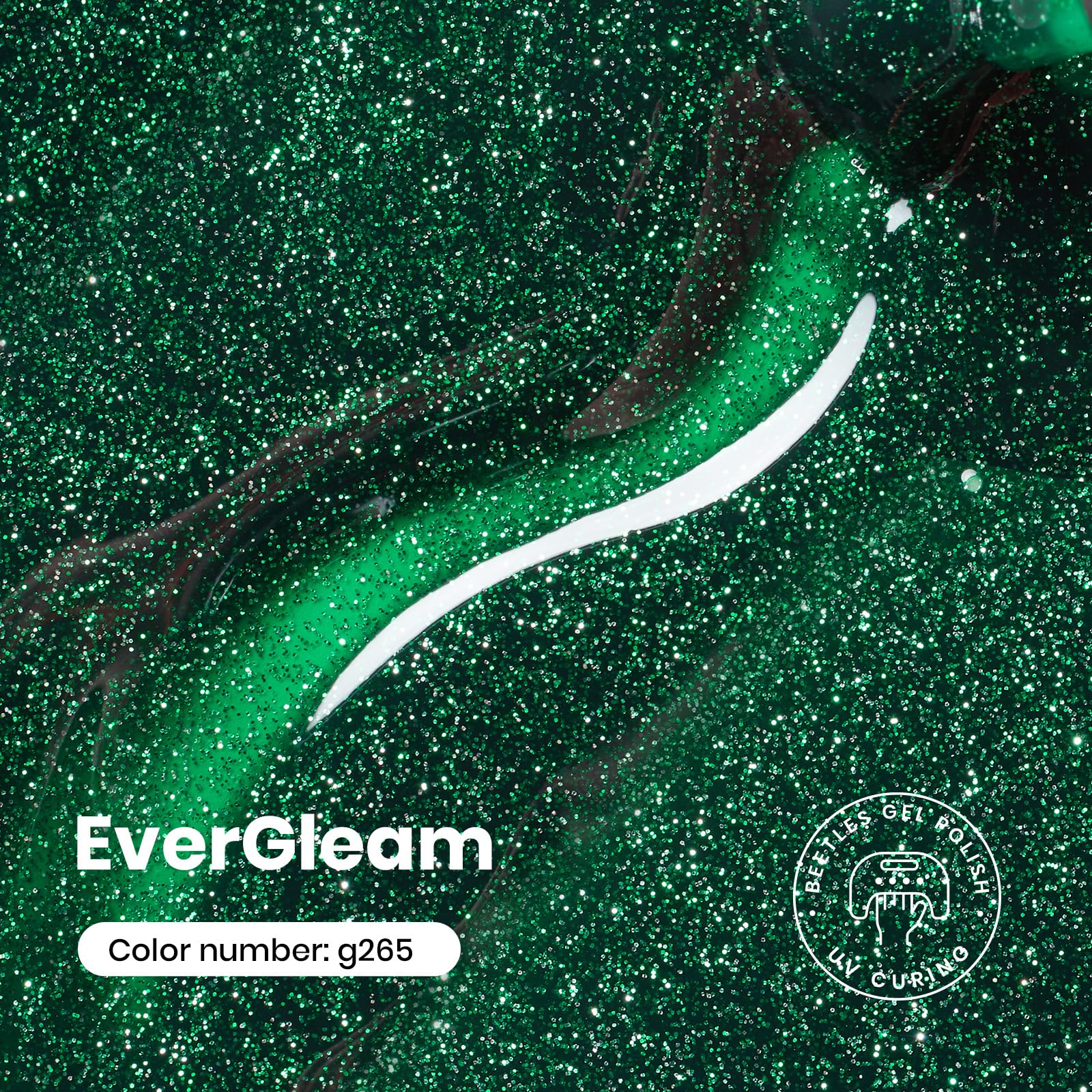 Beetles curado con UV-LED garantiza una capa de gel verde estable.