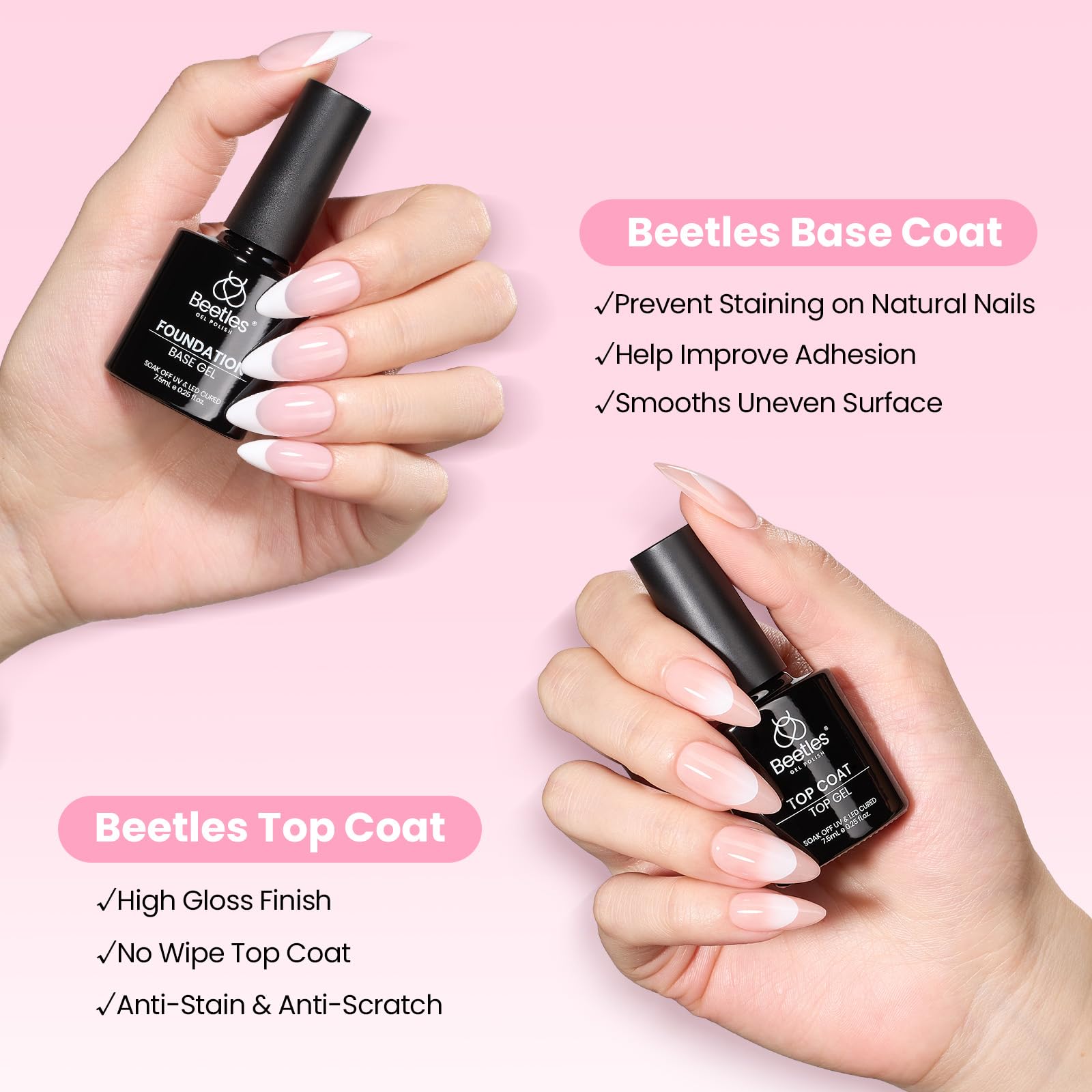 Beetles cuticle pusher included for gentle nail prep