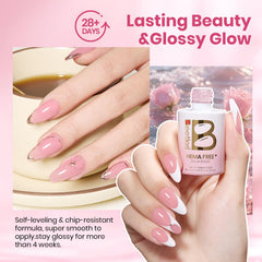 Beetles Dawn Petals Nude Pink gel polish close-up highlighting jelly texture