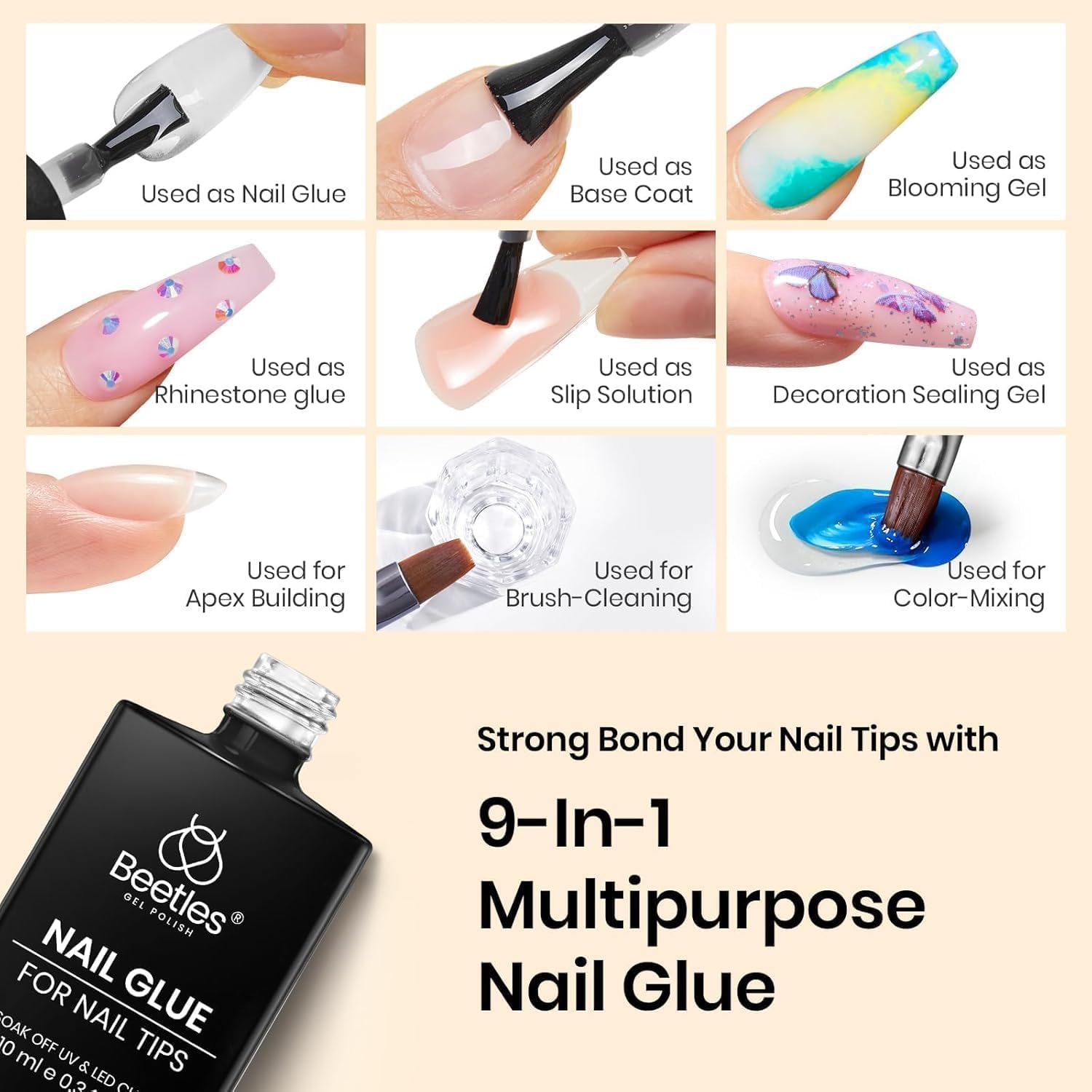 Beetles deshidratador uñas 10 ml elimina grasa para mejor adherencia.