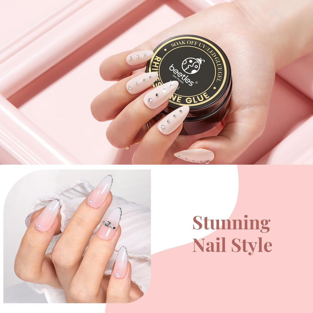 Beetles brocha doble para arte de uñas, precisión al colocar gemas