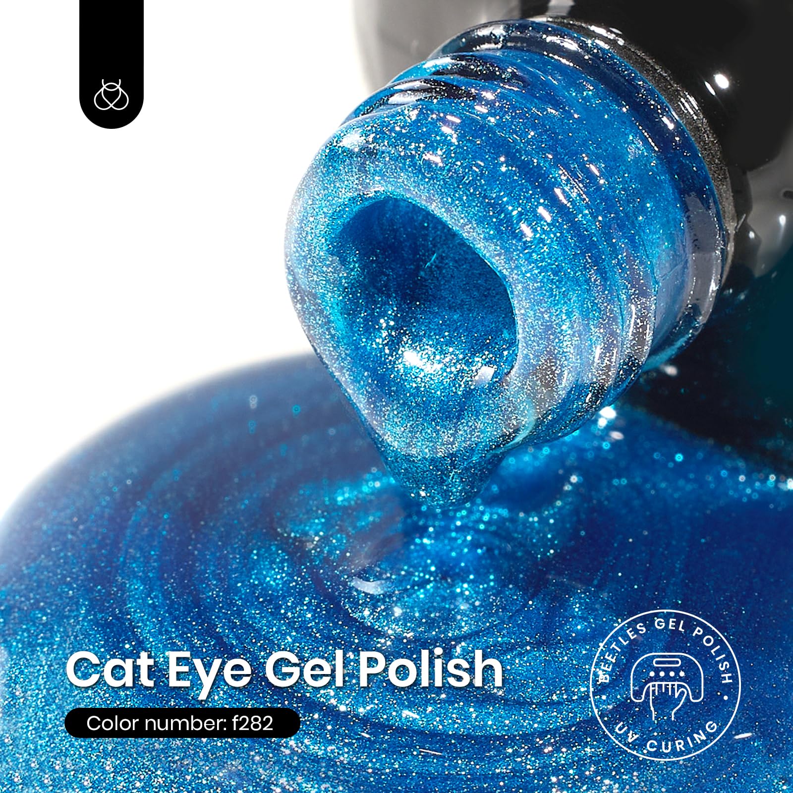 Beetles Azul Ojo-Gato destaca el efecto ojo-gato brillante para un acabado llamativo.