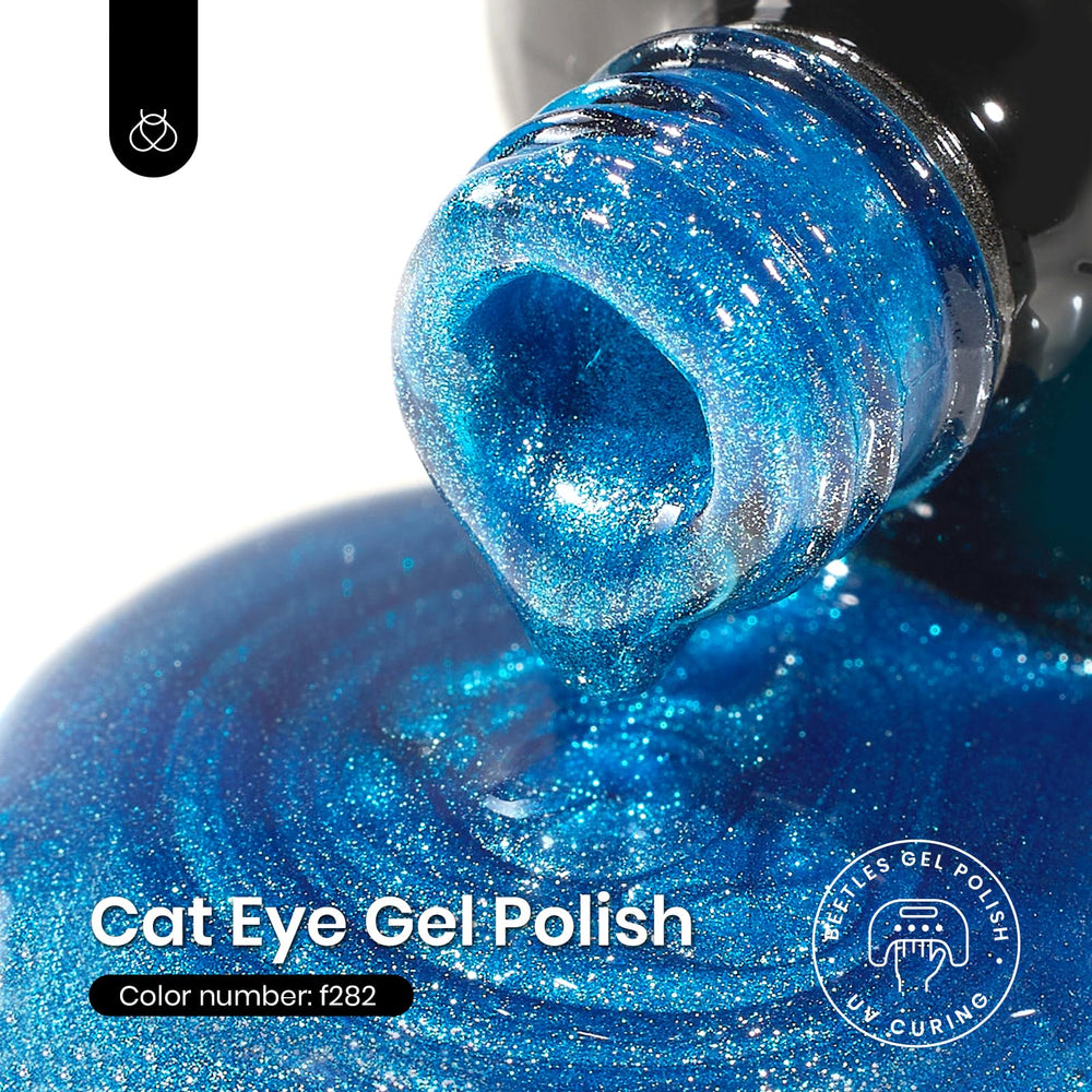 Beetles Azul Ojo-Gato destaca el efecto ojo-gato brillante para un acabado llamativo.