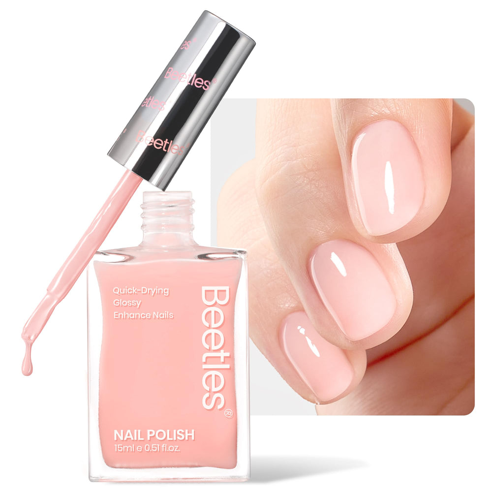 Beetles Endurecedor de Uñas Nude Pink: botella para fortalecimiento suave y bonito color.