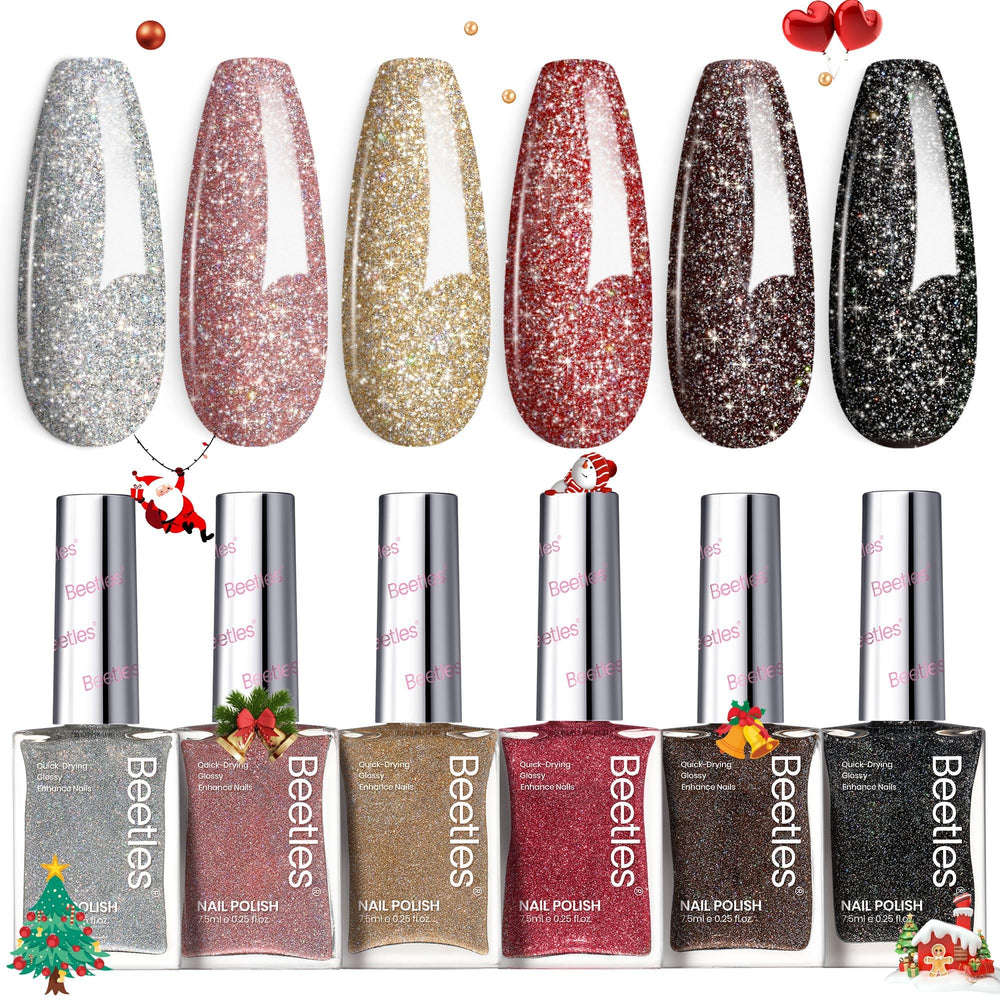 Beetles Gel Polish Glitter Conjunto: brillo para uñas con aplicación fácil