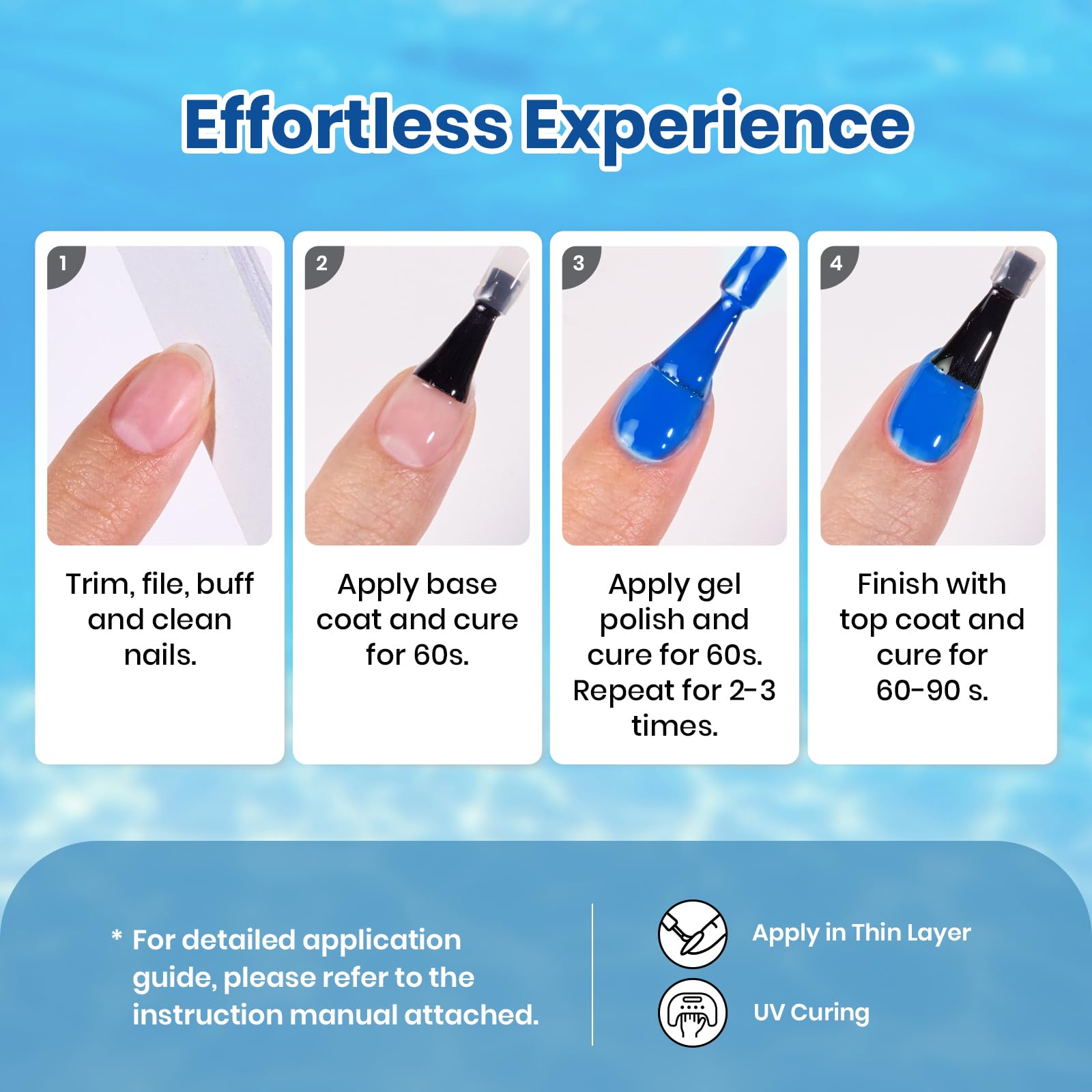 Beetles Esmalte en gel para uñas, seis colores, ideal para manicura en casa.