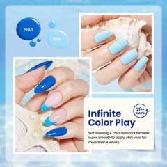 Beetles Esmalte en gel azul marino, muestra de tono para uñas audaces.