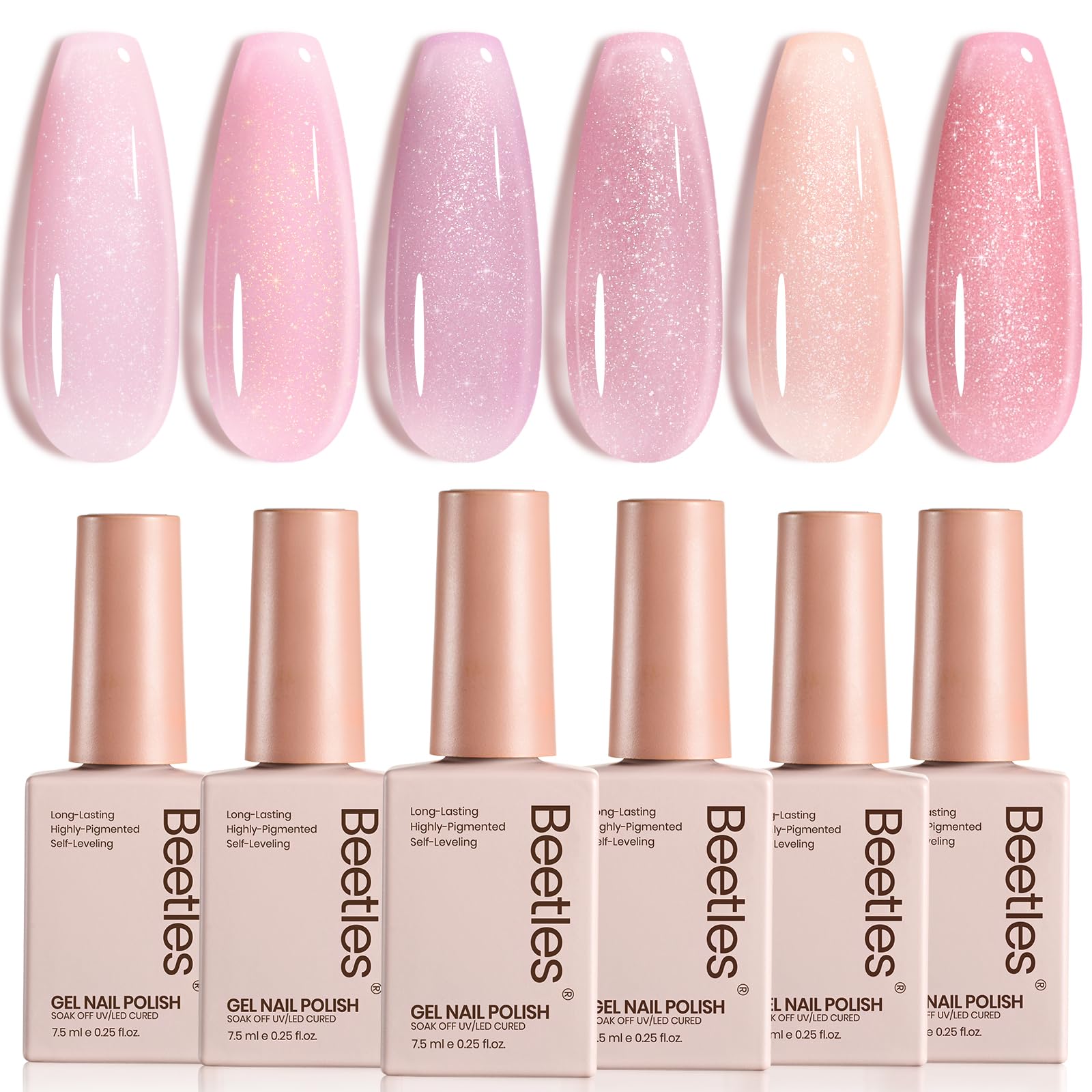 Beetles Esmalte en gel rosa brillante en frascos para uñas