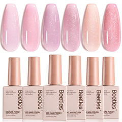 Beetles Esmalte en gel rosa brillante en frascos para uñas