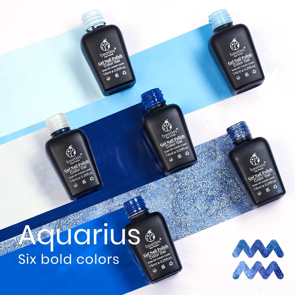 Beetles Gel Polish azul marino con brillos, acabado duradero para uñas.