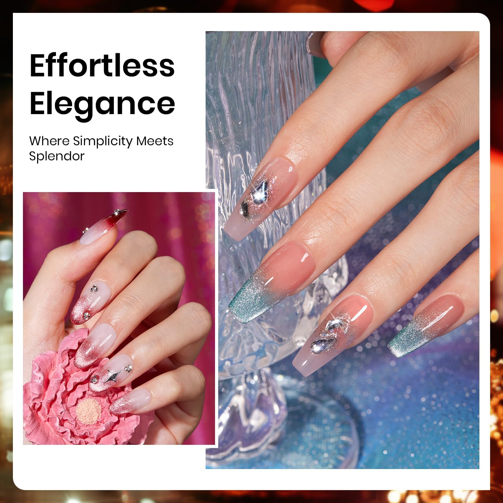 Beetles Cat Eye Gel, muestra de colores brillantes para uñas llamativas