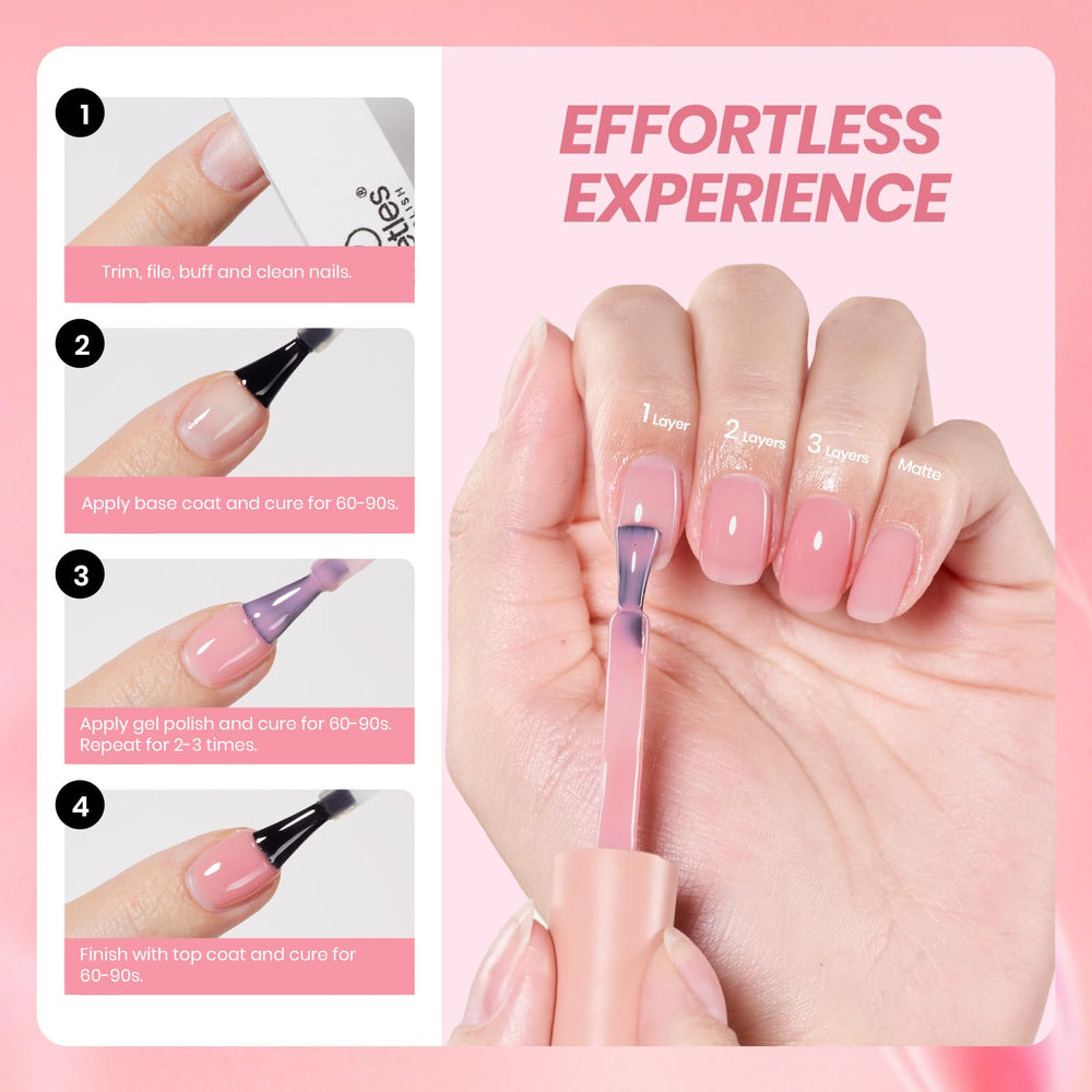 Beetles: gel nude rosa libre de crueldad para uñas responsables.
