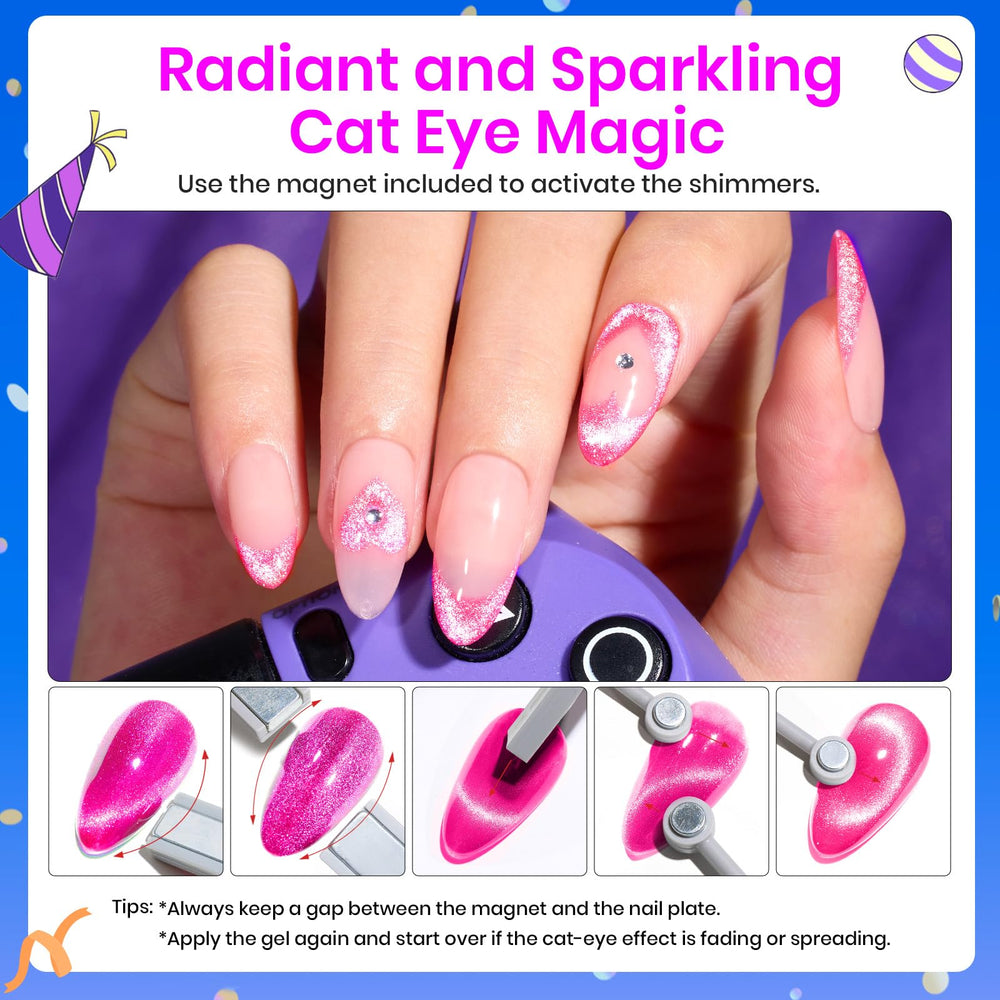 Beetles esmalte gel ojo de gato rosa, color vivo y efecto seductor para primavera