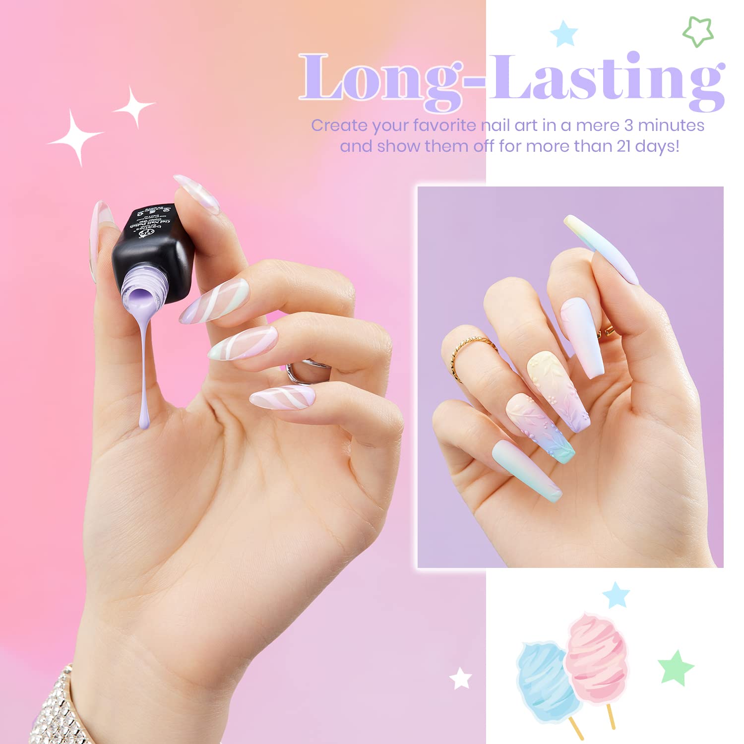 Beetles Gel Polish Pastel en tono morado para uñas vibrantes.