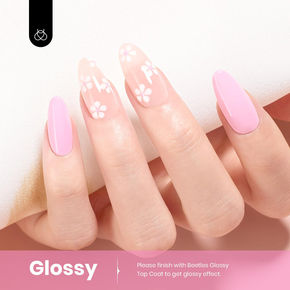 Beetles Esmalte Gel Rosa Claro Rosy Glow acabado de salón brillante