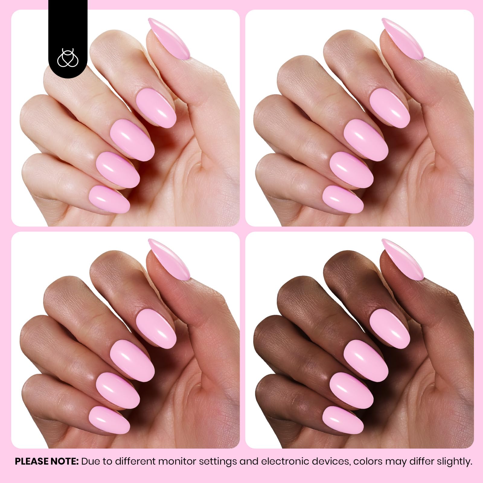 Beetles Esmalte Gel Rosa Claro Rosy Glow aplicándose en casa