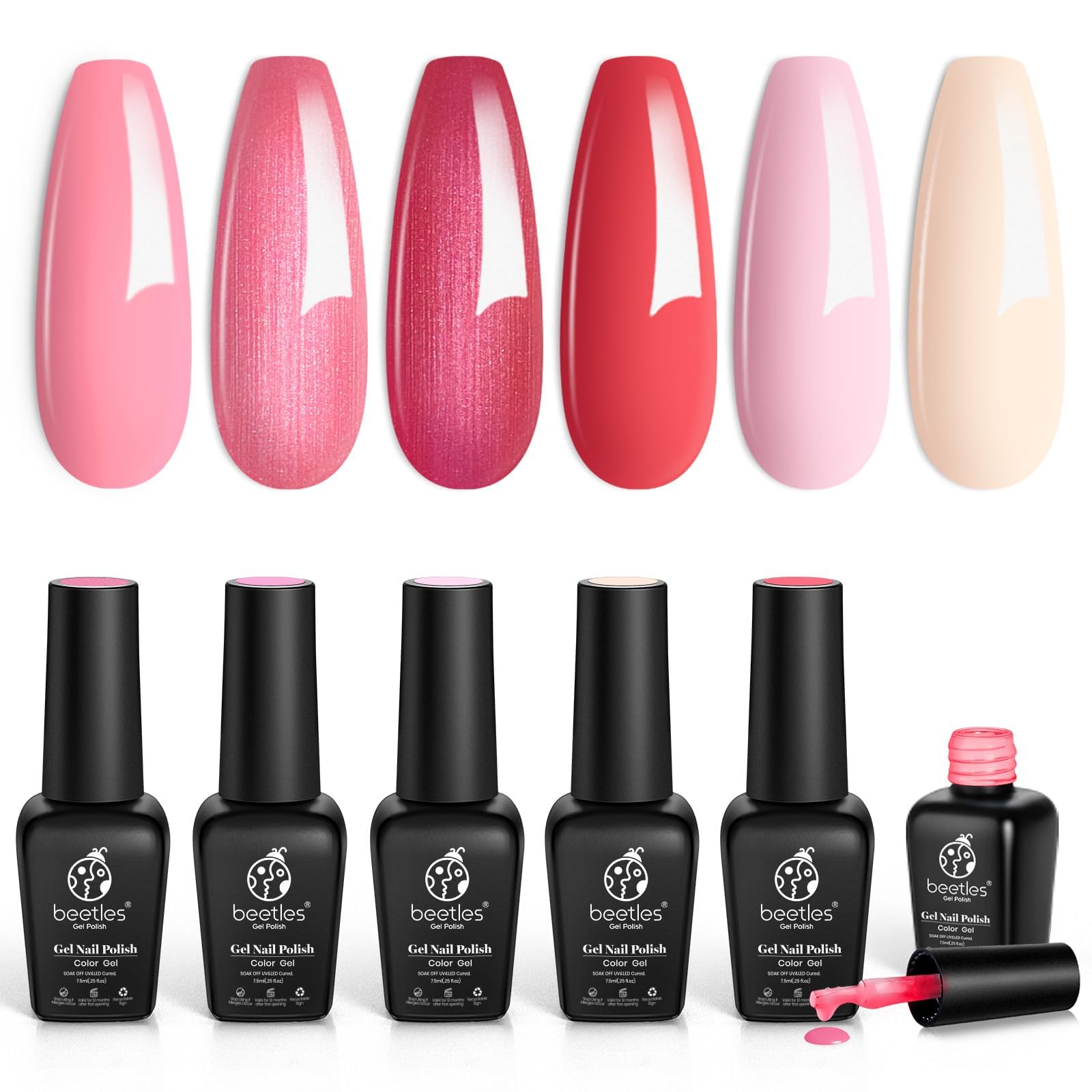 Beetles esmalte de gel Rosa suave: acabado brillante para uñas elegantes durante todo el año.