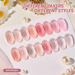 Beetles gel de uñas rosa translúcido, capas para construir color gradual
