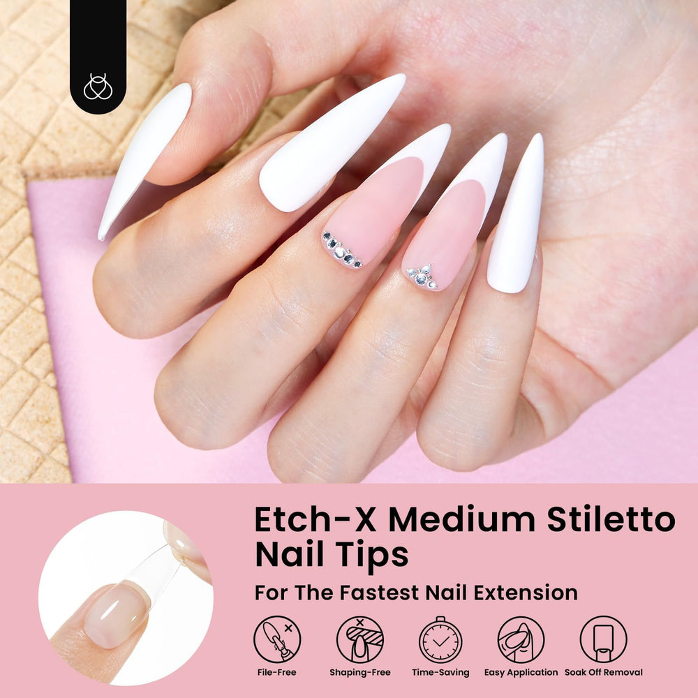 Beetles Etch-X aplicación rápida con gel para uñas en casa.
