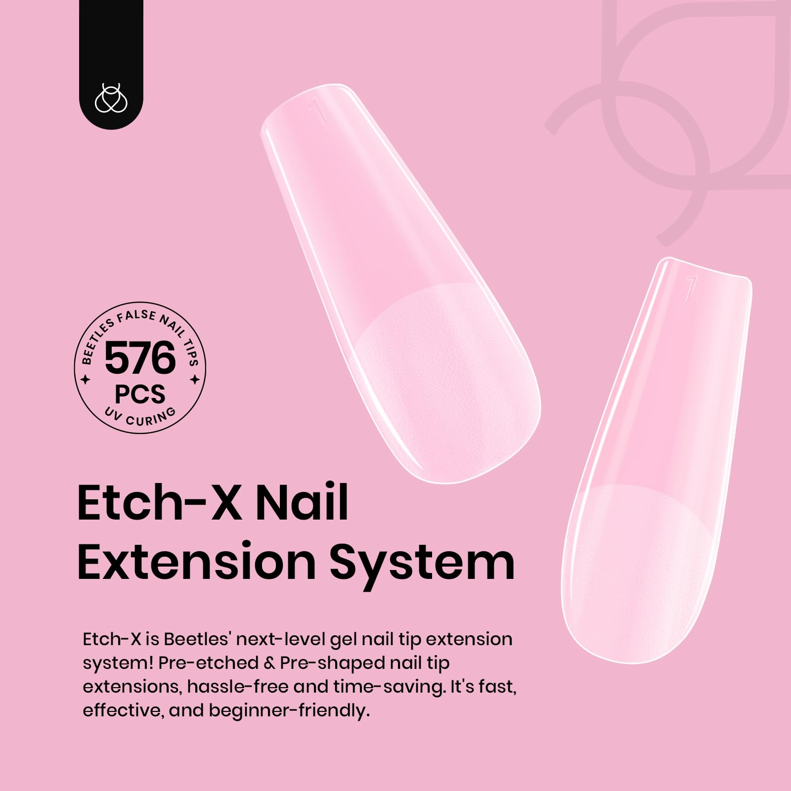 Beetles Etch X extiende uñas con 12 tallas facilita la talla adecuada