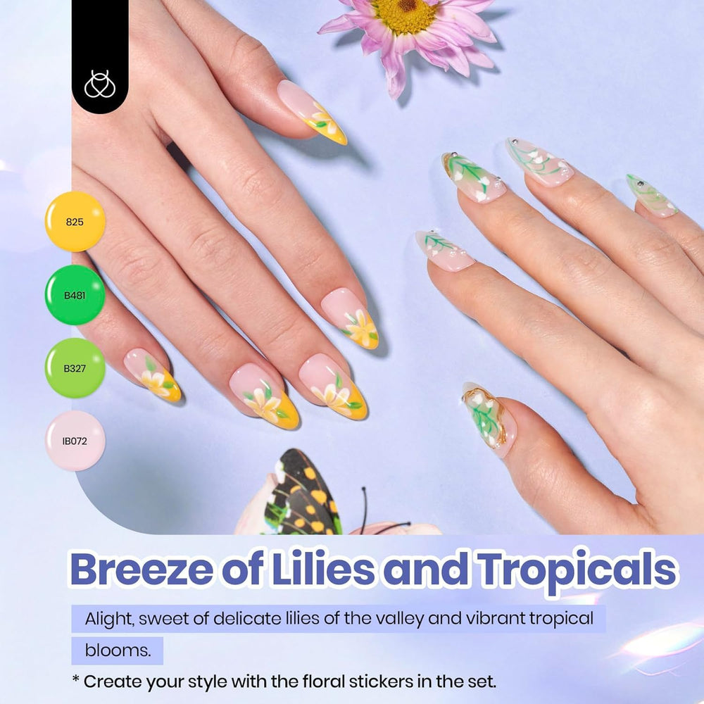 Beetles Floral Stickers add floral nail art without extra tools