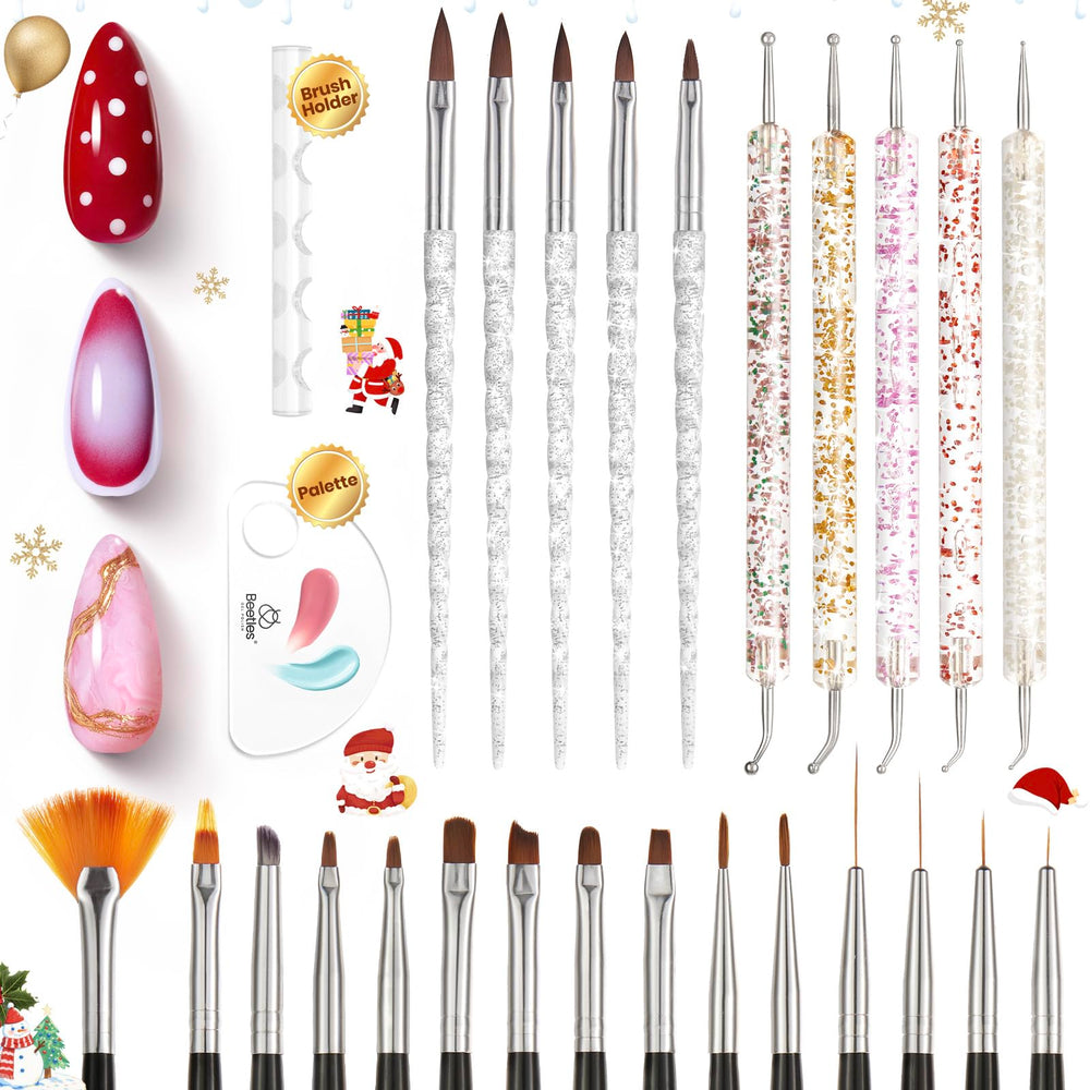 Beetles flower pattern demos show elegant nail art ideas