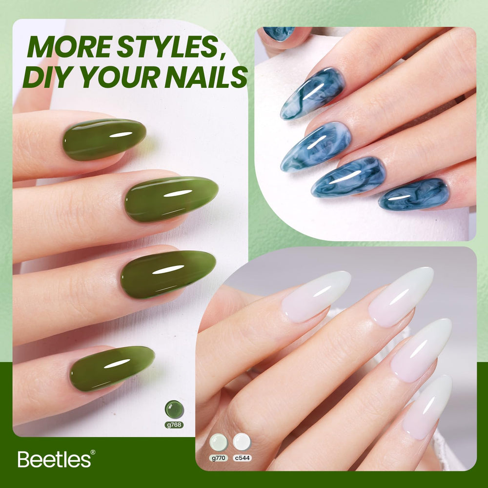 Beetles Forest Veil Jelly Polish azul verdoso profundo para efectos translúcidos intensos