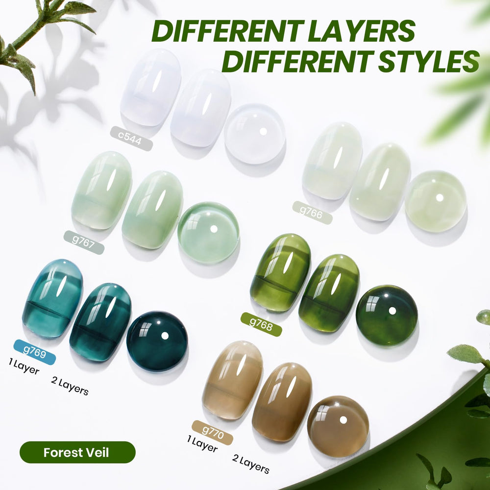 Beetles Forest Veil Jelly Polish tono oliva para un look discreto y elegante