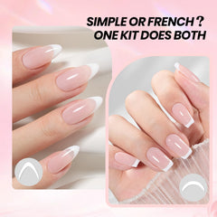 Beetles Frances Tip esmalte de gel rosado natural, ideal para un look suave diario.