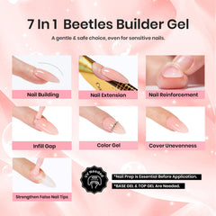 Beetles Builder Gel uñas: cobertura lisa que realza la superficie