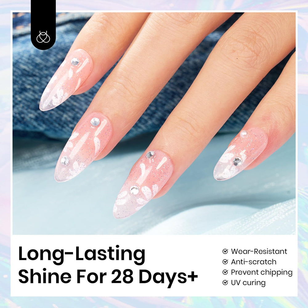 Beetles Gel Polish topper for any color adds glitter