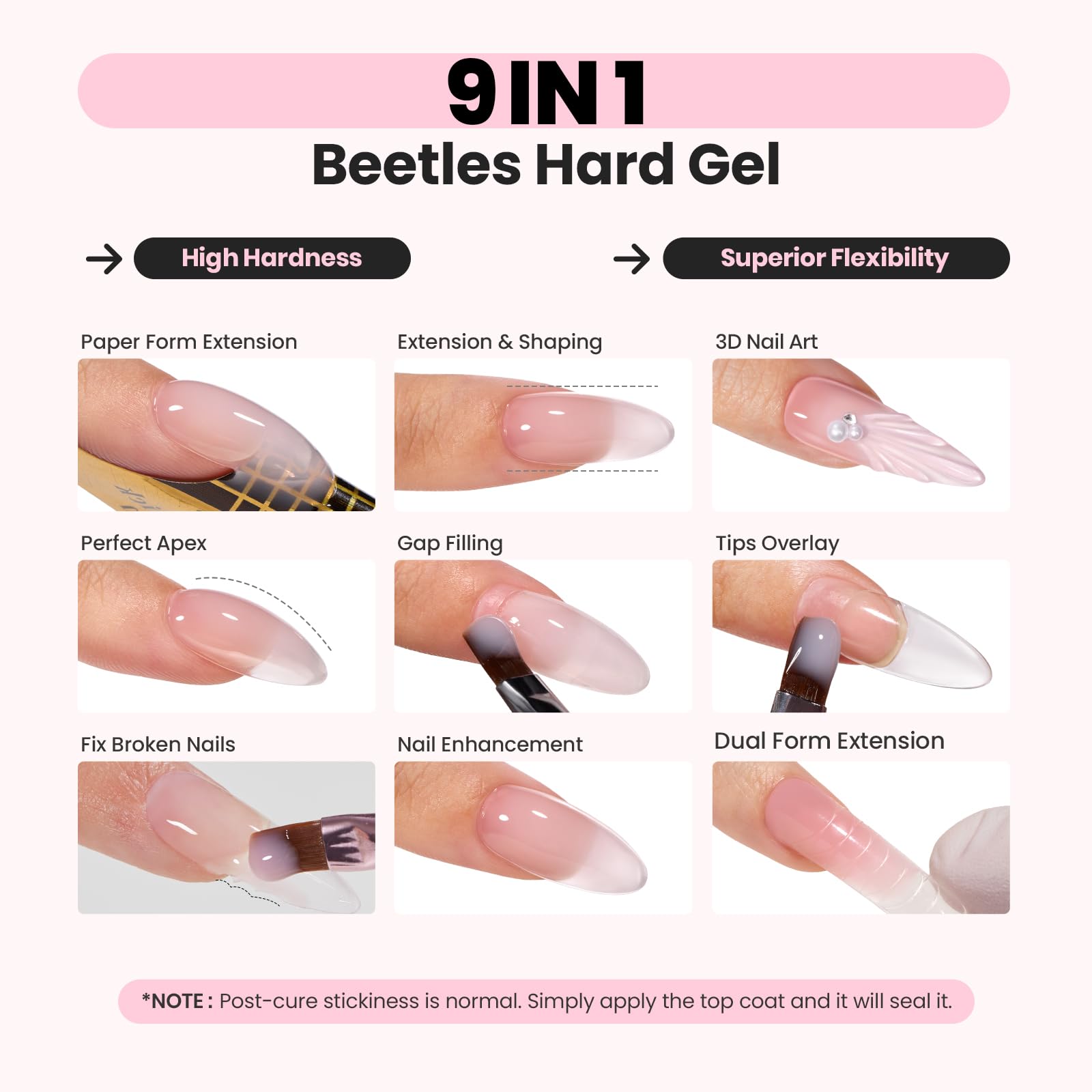 Beetles Gel curado con lámpara UV/LED, acabado profesional.