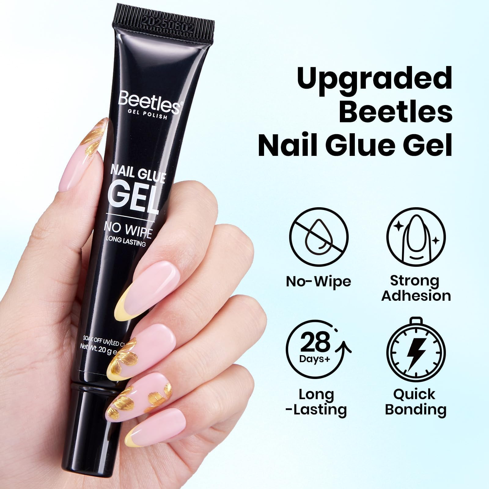 Beetles gel para diseños tridimensionales, base para arte de uñas duradero.