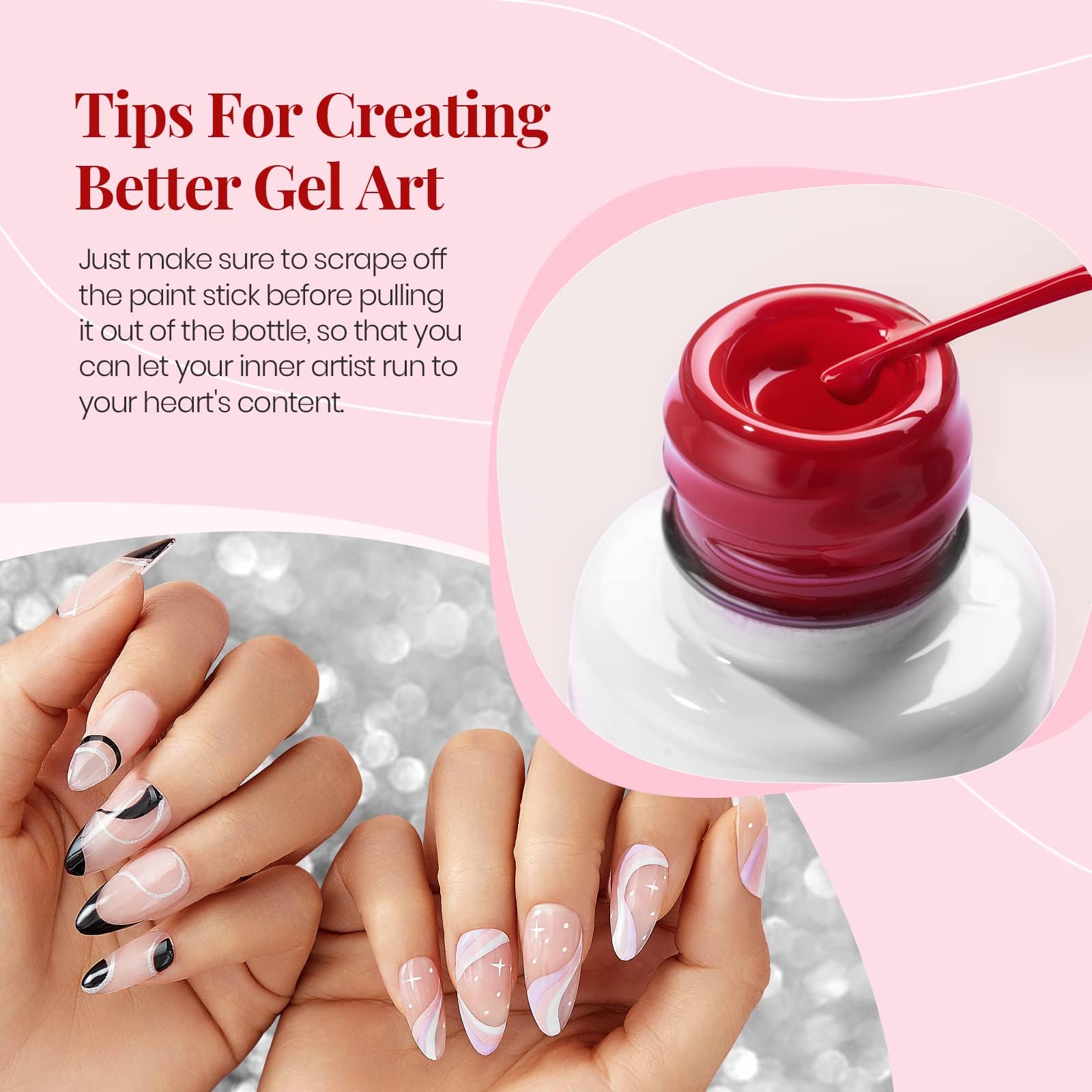 Beetles Gel Liner Glitter para efectos decorativos en uñas.