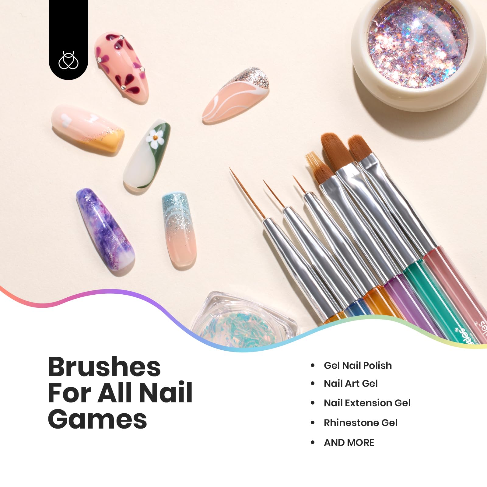 Beetles Gel Nail Art Brush short liner for detail work