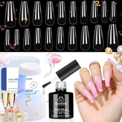 Beetles Kit de Uñas en Gel: 500 tips en forma ataúd para extensiones duraderas