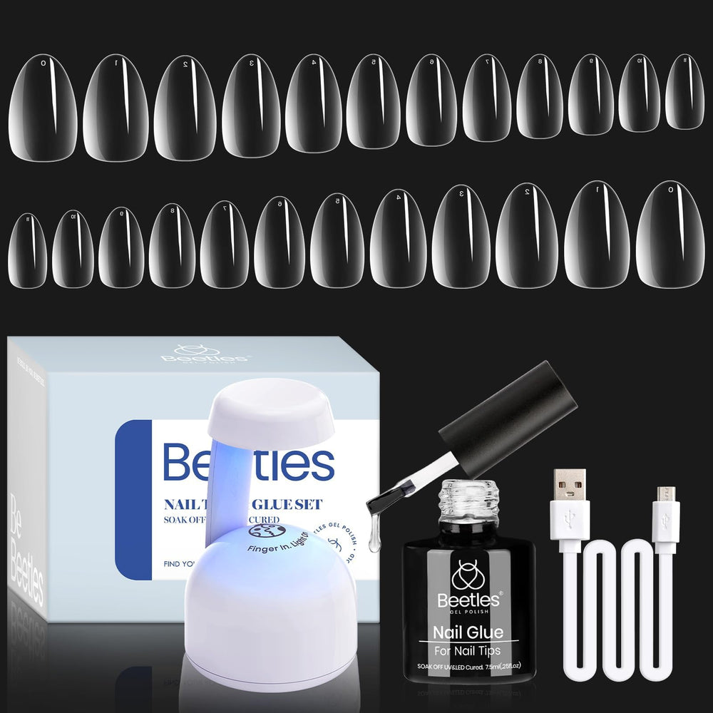 Beetles, almendra corta: acabado elegante y uñas extendidas.