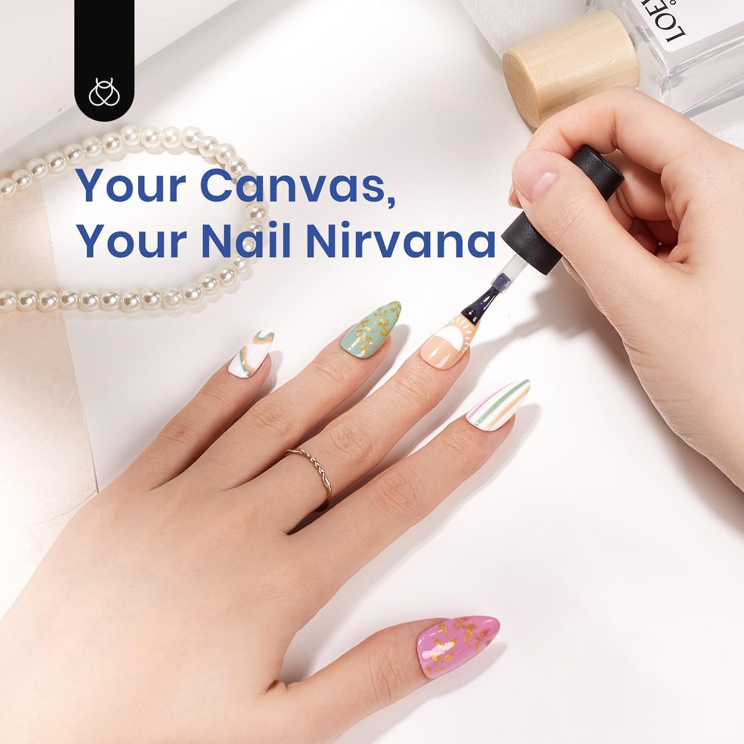 Beetles Gel Nail Kit contenido completo con accesorios para manicura en casa.