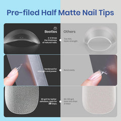 Beetles Gel Nail Kit puntas precortadas almendra mediana para extensión fácil.