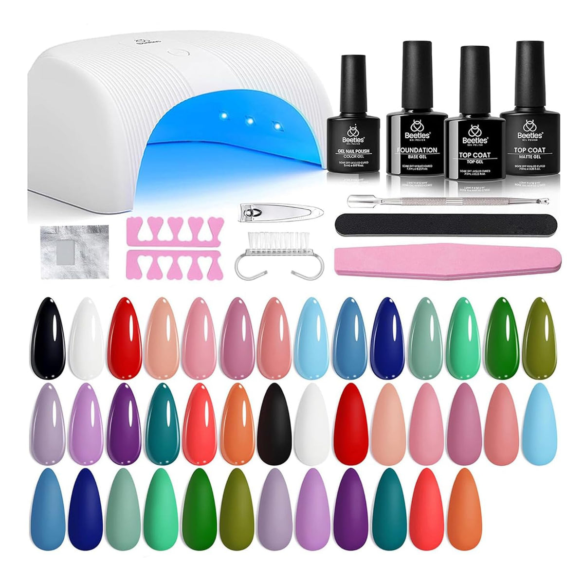Beetles gel nail kit with UV lamp for at-home salon-grade nails