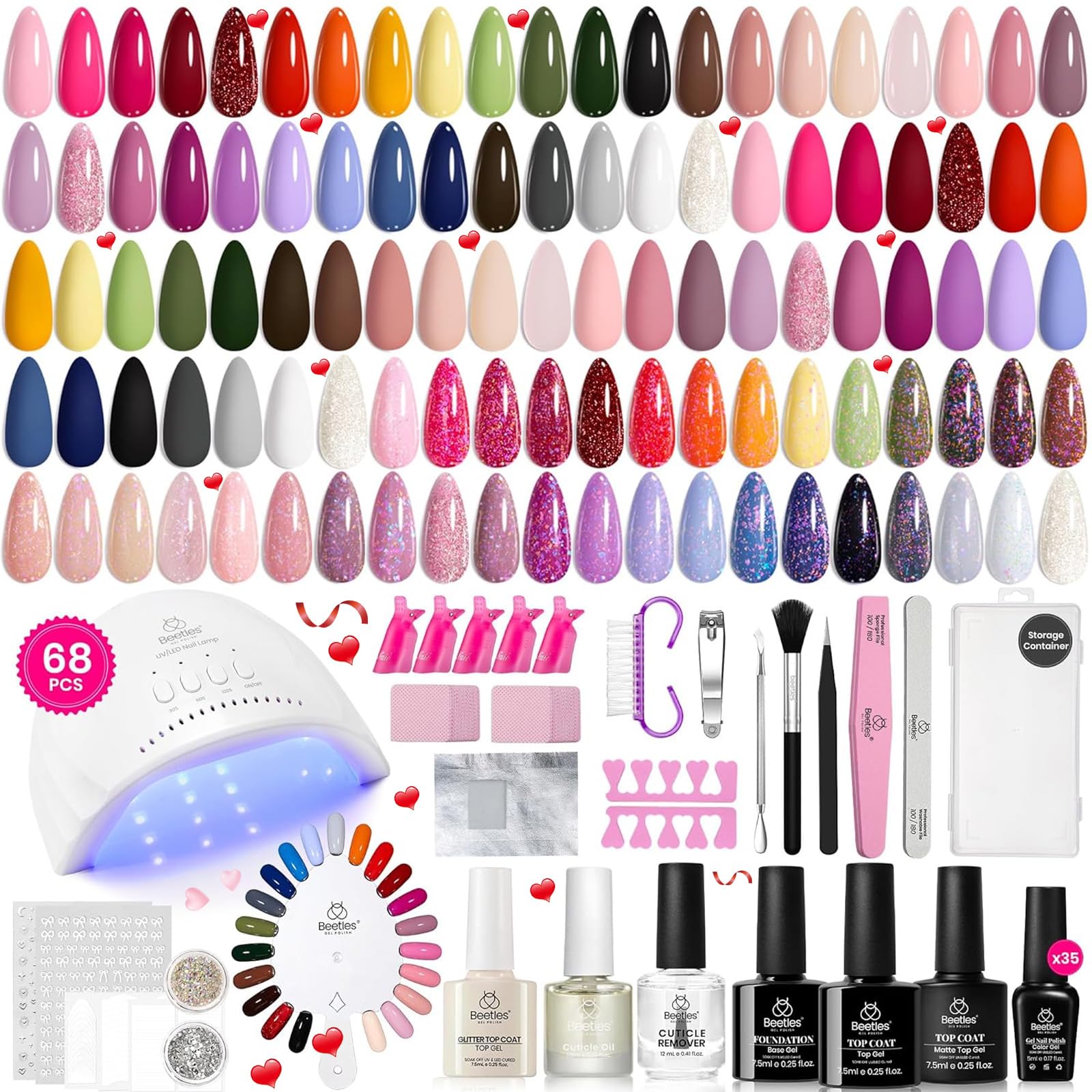 Beetles Gel Nail Polish Kit with UV lamp enables convenient at-home manicures