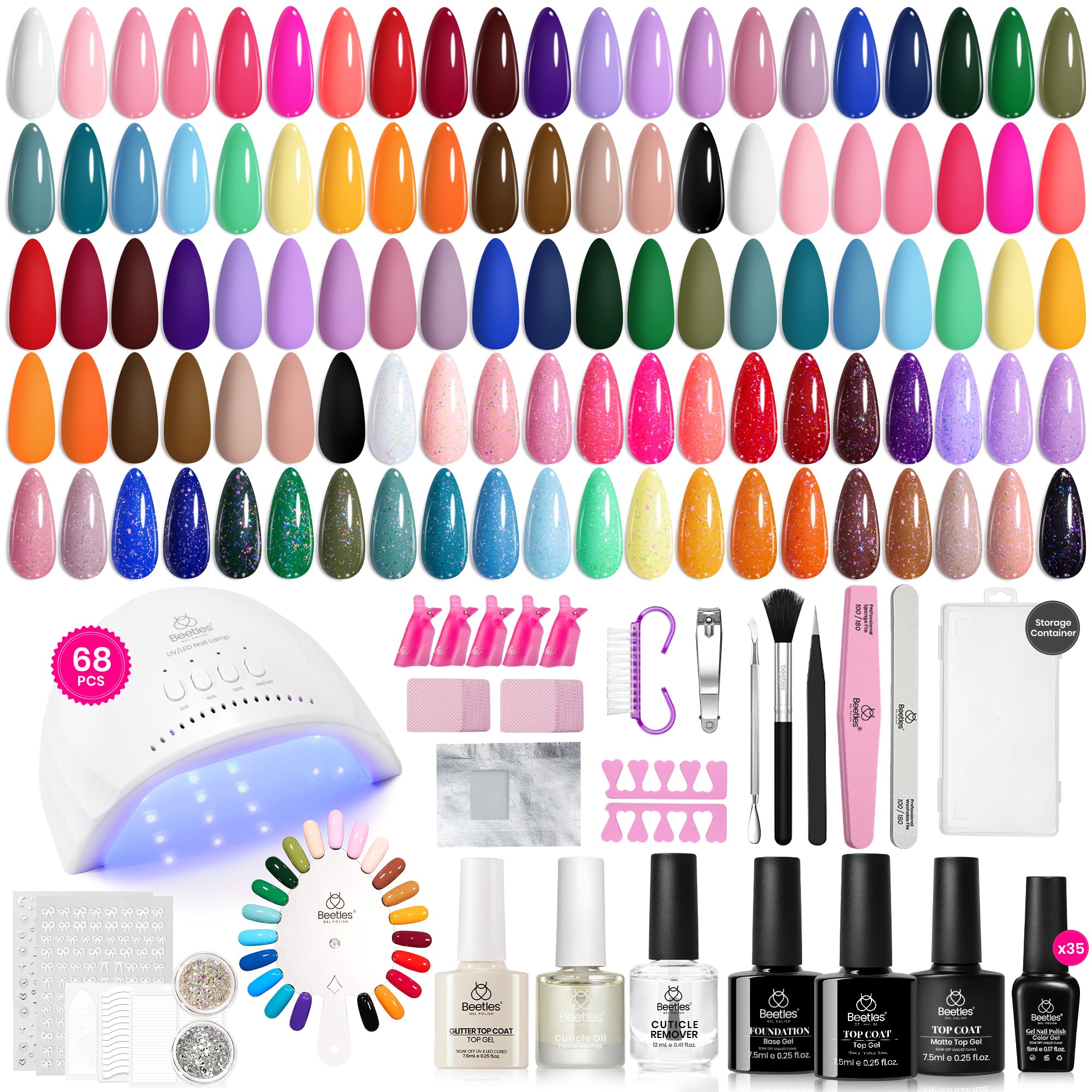 Beetles Gel Nail Polish Kit with UV Light for at-home manicures and professional results