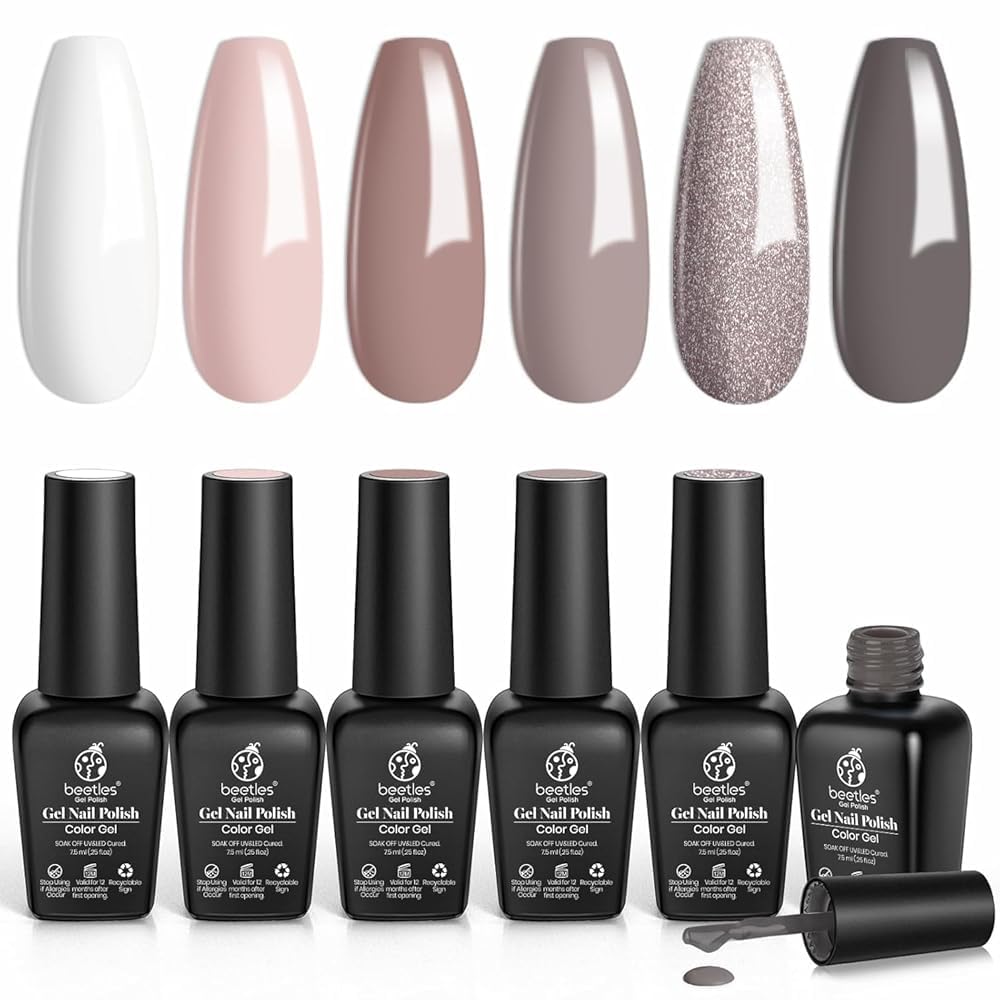 Beetles Gel Polish neutro blanco en uñas para un acabado limpio y duradero