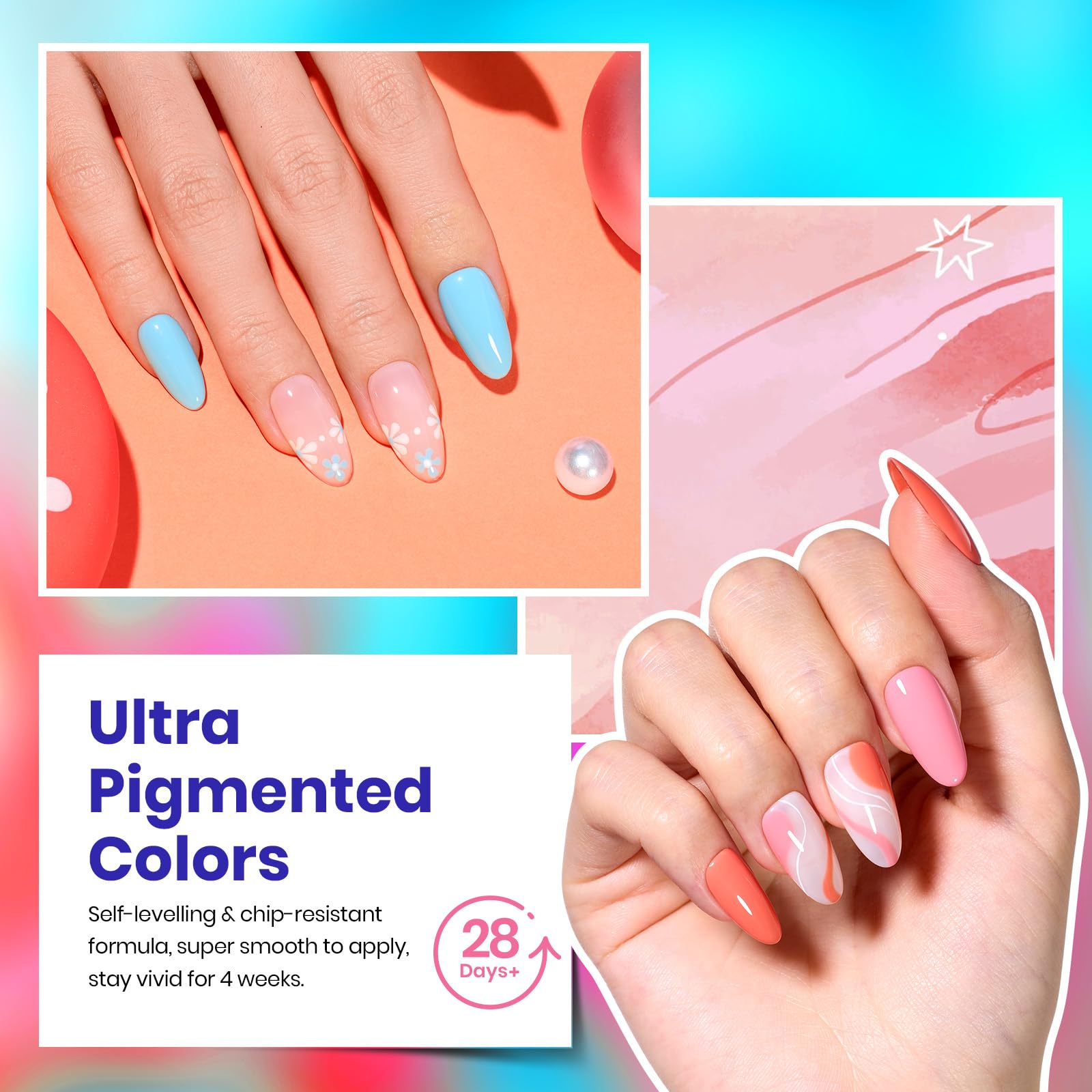 Beetles Gel Nail Polish Set con colores primavera aptos para todas las estaciones.
